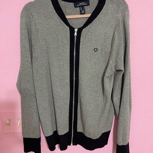 Lands End Zip up jacket, Gray/blue, Size L